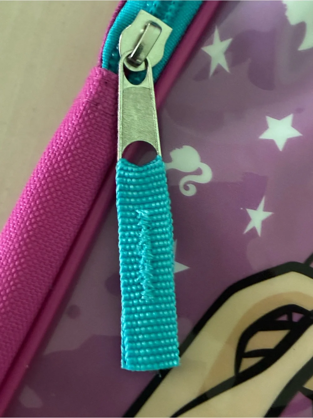 Barbie 15” Pink and Teal Gradient Graphic Backpack Zipper Adjustable Straps New